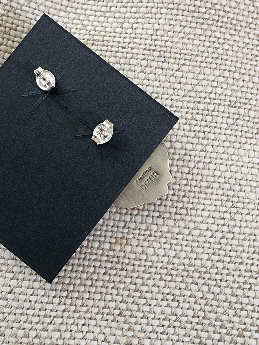 Sterling Silver Royston Ribbon Boulder Turquoise Studs By JOHNNY DIXON - Picture 2 of 3
